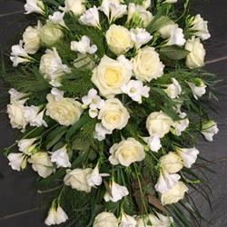 Classical Rose and Freesia Casket Spray Tribute