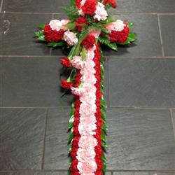 All Carnation Based Floral Cross