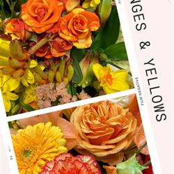  A Hand Tied Bouquet in Water Oranges &amp; Yellows