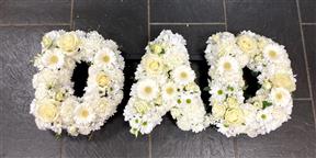 mixed flower Letter Name floral funeral tribute camborne 