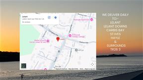 Lelant, Leant Down TR26 3 Map of our delivery area Flowertime Florist