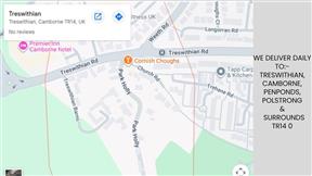 Treswithian, Camborne Map of our delivery area Flowertime Florist