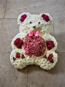 Floral teddy Bear funeral Tribute Hayle.