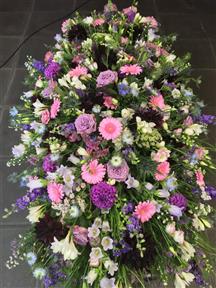 Sympathy funeral flowers Cornwall casket spray Penzance