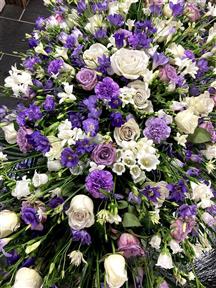 Sympathy funeral flowers Cornwall casket spray Helston