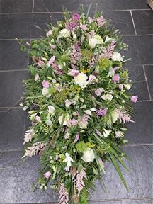 Sympathy funeral flowers Cornwall casket spray Hayle