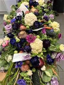 Sympathy funeral flowers Cornwall casket spray Camborne