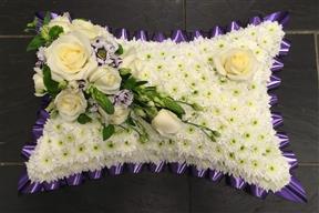 based floral pillow funeral Penzance.