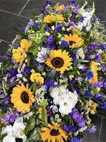 Sympathy funeral flowers Cornwall casket spray Camborne