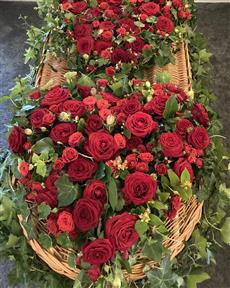 rose hearts coffin tribute
