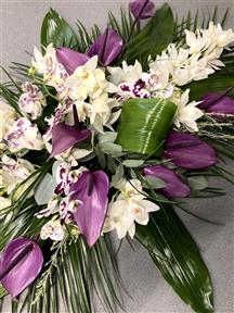 Sympathy funeral flowers Cornwall casket spray Camborne